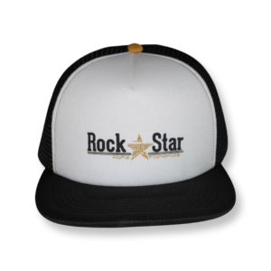 black and white trucker hat